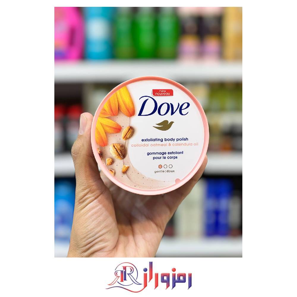 اسکراب بدن داو رایحه جو دوسر و روغن گل همیشه بهار حجم 300 میل